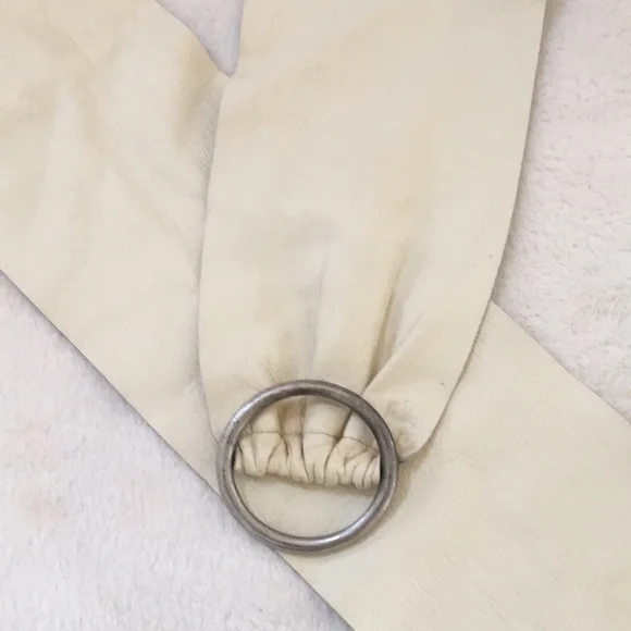 Comme des Garcons Cream Belt with Silver Ring